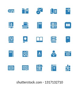 magazine icon set. Collection of 25 filled magazine icons included Books, Book, Read, Magazine, Ibooks, Science book