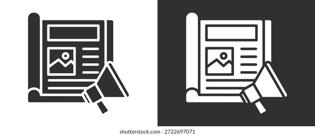 Colección De Vector Del Conjunto Del Icono De La Revista Aislada En Blanco Y Negro