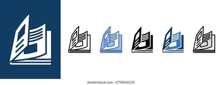 Magazine icon sets collection multiple style


