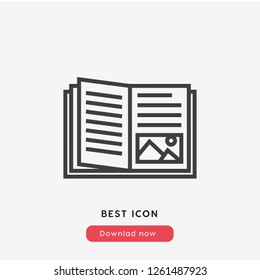 Magazine icon vector. journal symbol. Linear style sign for mobile concept and web design. Blog symbol logo illustration. vector graphics - Vector.