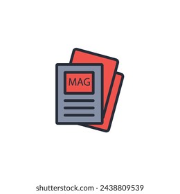 magazine icon. vector.Editable stroke.linear style sign for use web design,logo.Symbol illustration.