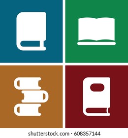 Magazine icons set. set of 4 magazine filled icons such as 