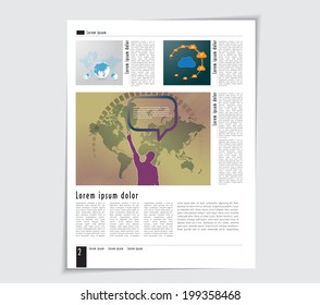 Magazine layout design. Editable vector