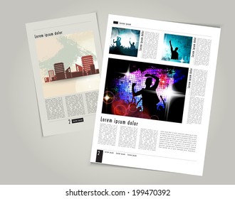 Magazine layout design. Editable vector 