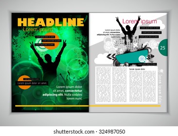 Magazine layout design. Editable vector
