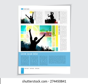 Magazine Layout Design Template, Vector