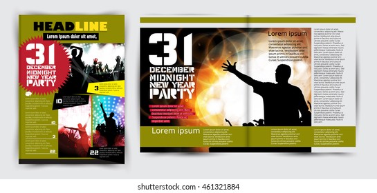 Magazine layout design, vector 