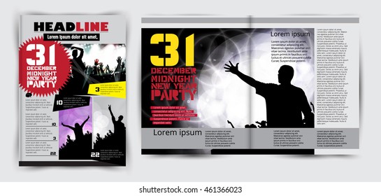 Magazine layout design, vector 