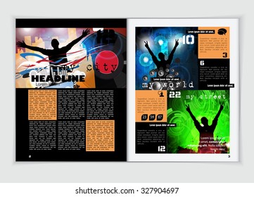 Magazine layout design. Vector easy to editable