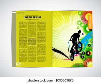 Magazine layout, easy editable vector