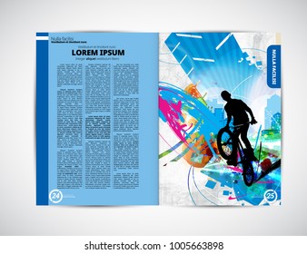 Magazine layout, easy editable vector