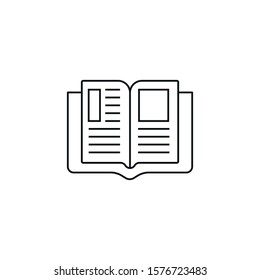 magazine layout - minimal line web icon. simple vector illustration. concept for infographic, website or app.