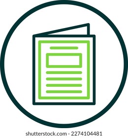 Magazine Line Circle Vector Icon Design