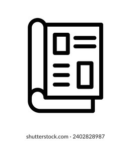 magazine line icon illustration vector graphic. Simple element illustration vector graphic, suitable for app, websites, and presentations isolated on white background