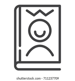 Magazine line icon, outline vector sign, linear style pictogram isolated on white. Symbol, logo illustration. Editable stroke