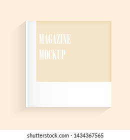 Magazine mock up for presentation, creamy color