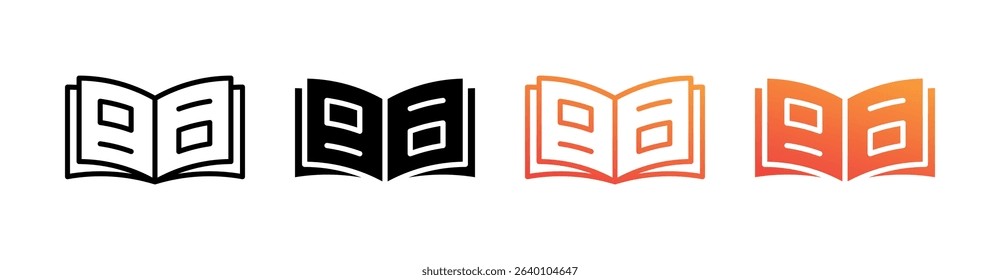 Magazine Multi Style Icon Set Vector
