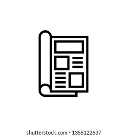 Magazine open page vector icon. Newspaper icon. Journal symbol. Book sign. Trendy Flat style for graphic design, Web site, UI. EPS10. - Vector illustration