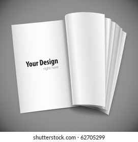 Magazine Page With Design Layout Vector Illustration On Gray Background