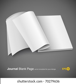 Magazine Page With Design Layout. Vector Illustration On Gray Background. Eps10