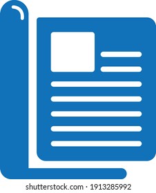 Magazine page icon in flat style. News vector illustration on white isolated background. Brochure business concept.