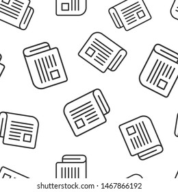 Magazine Page Icon Seamless Pattern Background. News Vector Illustration On White Isolated Background. Brochure Business Concept.