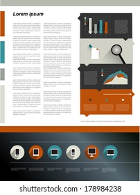 Magazine page text layout template. Infographic for print or web page.