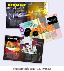 Magazine pages of city skyline. Vector