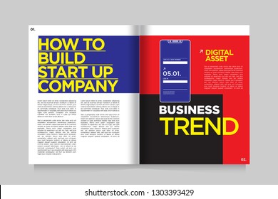 Magazine and Presentation Layout Design Template for Digital Business and Marketing