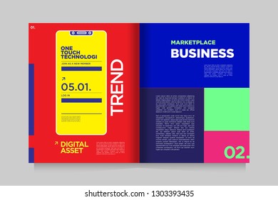 Magazine and Presentation Layout Design Template for Digital Business and Marketing
