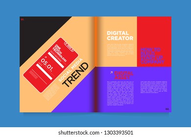 Magazine and Presentation Layout Design Template for Digital Business and Marketing