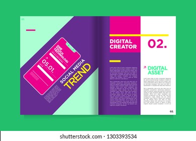 Magazine and Presentation Layout Design Template for Digital Business and Marketing