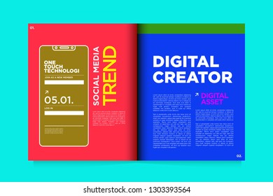 Magazine and Presentation Layout Design Template for Digital Business and Marketing