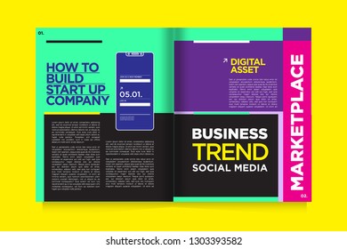 Magazine and Presentation Layout Design Template for Digital Business and Marketing