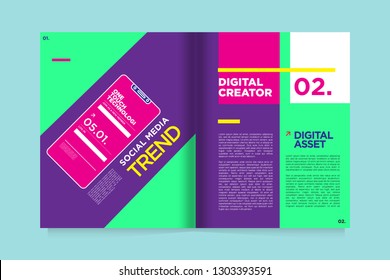 Magazine and Presentation Layout Design Template for Digital Business and Marketing