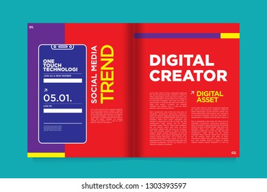 Magazine and Presentation Layout Design Template for Digital Business and Marketing