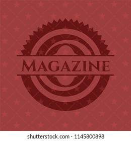 Magazine red emblem. Retro