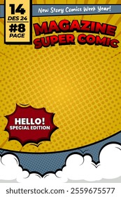 magazine style cover comic book template pop art