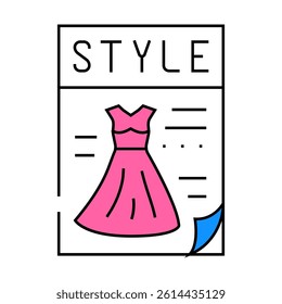 magazine style line icon vector. magazine style sign. isolated symbol illustration