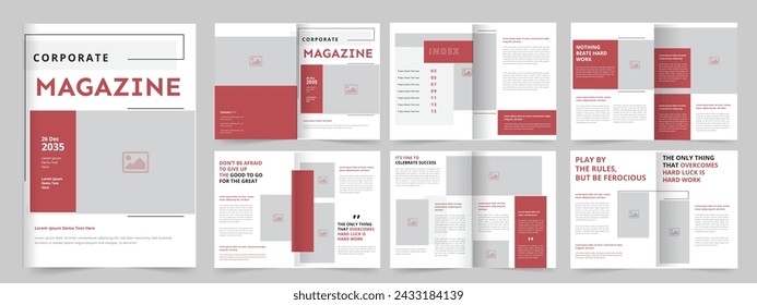 Magazine Template, Corporate Business Magazine Layout