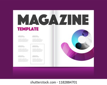 Magazine template with two pages 