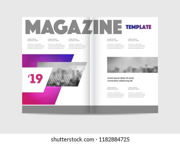 Magazine template with two pages 