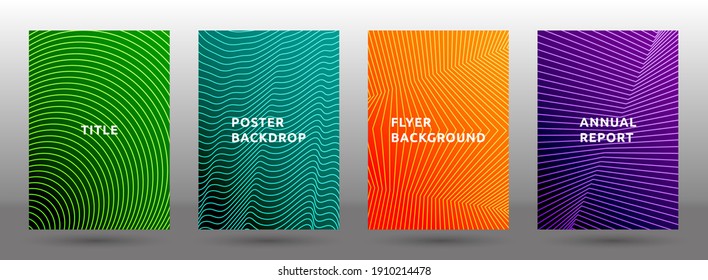Magazine templates vector set. Modern halftone pattern covers. Title pages with halftone texture geometric design. Gradient publication cover page layouts. Dynamic backgrounds.