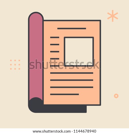 Magazine. Unique and creative illustration. Flat design thin line style. Usage for e-mail newsletters, web banners, headers, blog posts, print and more.