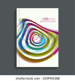 Magazine vector Cover with colored geometric shapes.