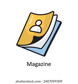 Magazine vector Filled outline doodle Design illustration. Symbol on White background EPS 10 File 