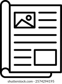 Magazine vector icon. Can be used for printing, mobile and web applications.
