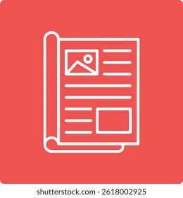 Ícone de vetor de revista. Pode ser usado para impressão, aplicativos móveis e da Web.