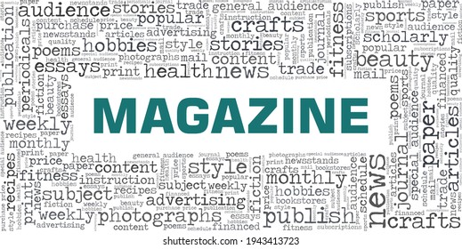 Magazine vector illustration word cloud isolated on a white background.