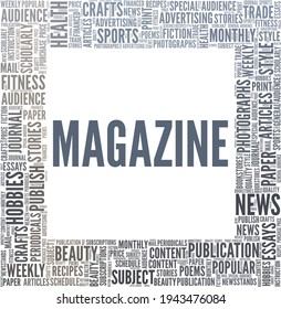 Magazine vector illustration word cloud isolated on a white background.